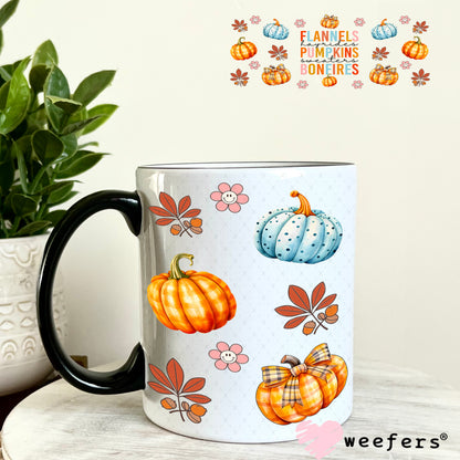 Flannels Pumpkins Bonfires UV DTF Cup Wrap 11oz Coffee Mug Weefers