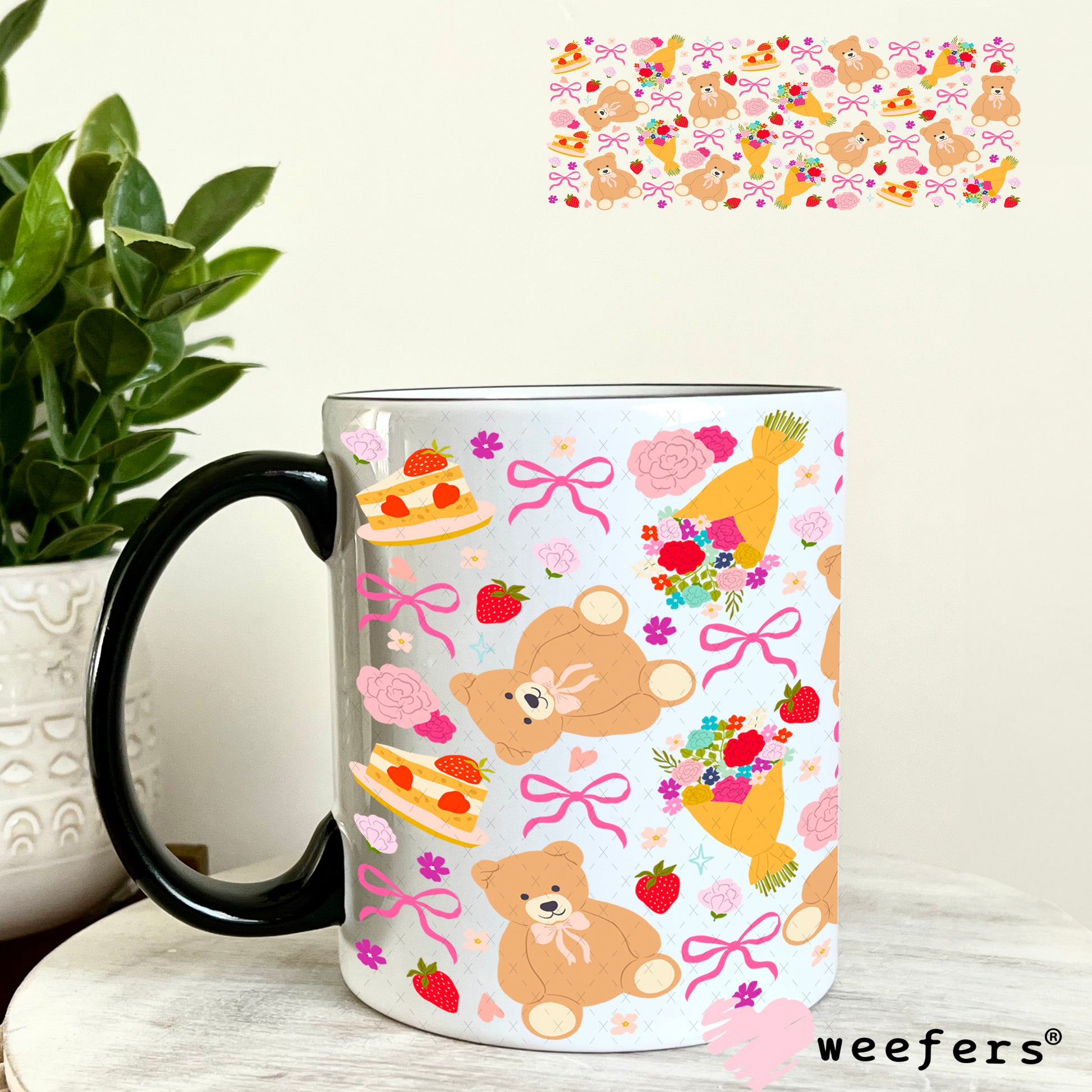Teddy Bear friends UV DTF Cup Wrap 11oz Coffee Mug Weefers