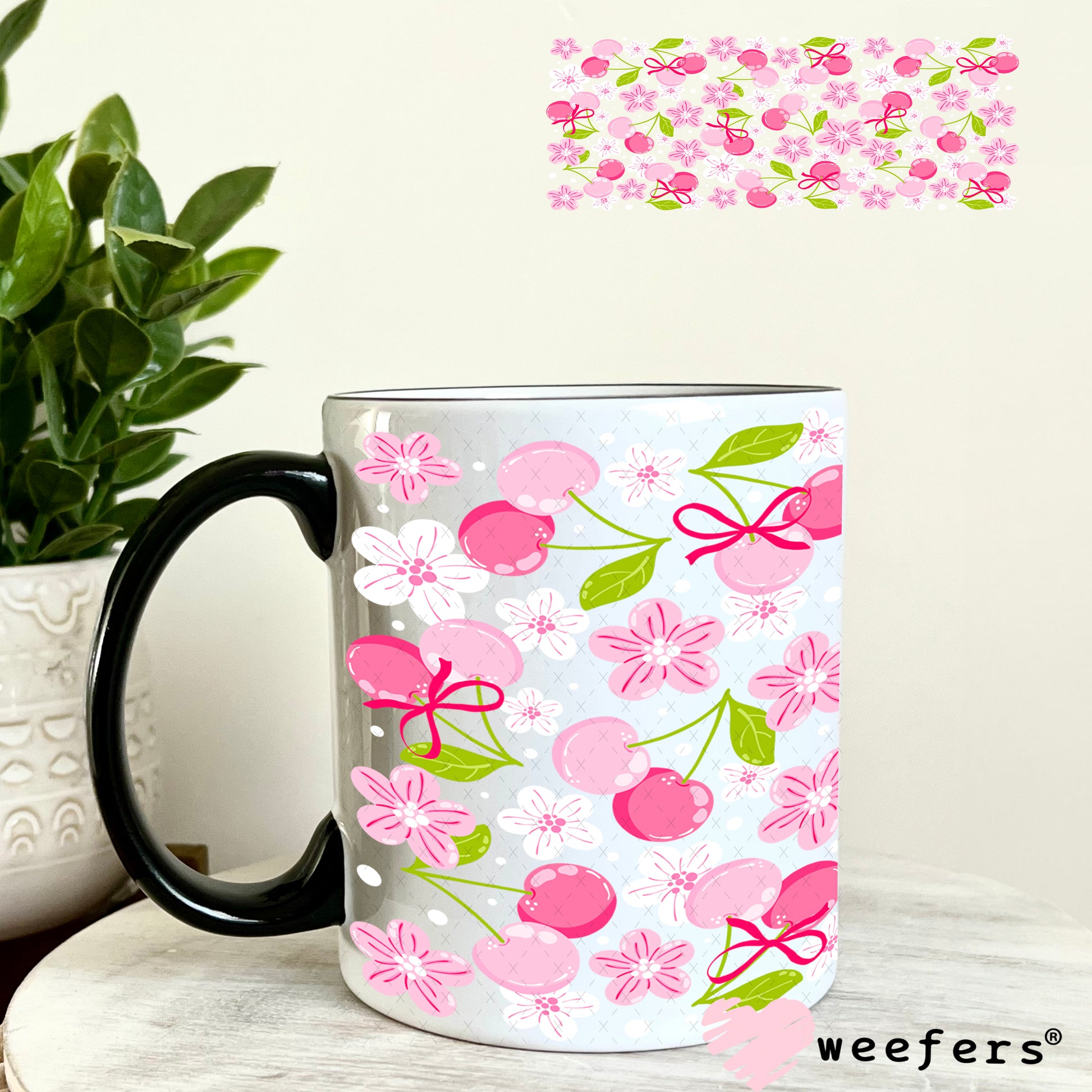 Cherry Blossoms UV DTF Cup Wrap 11oz Coffee Mug Weefers