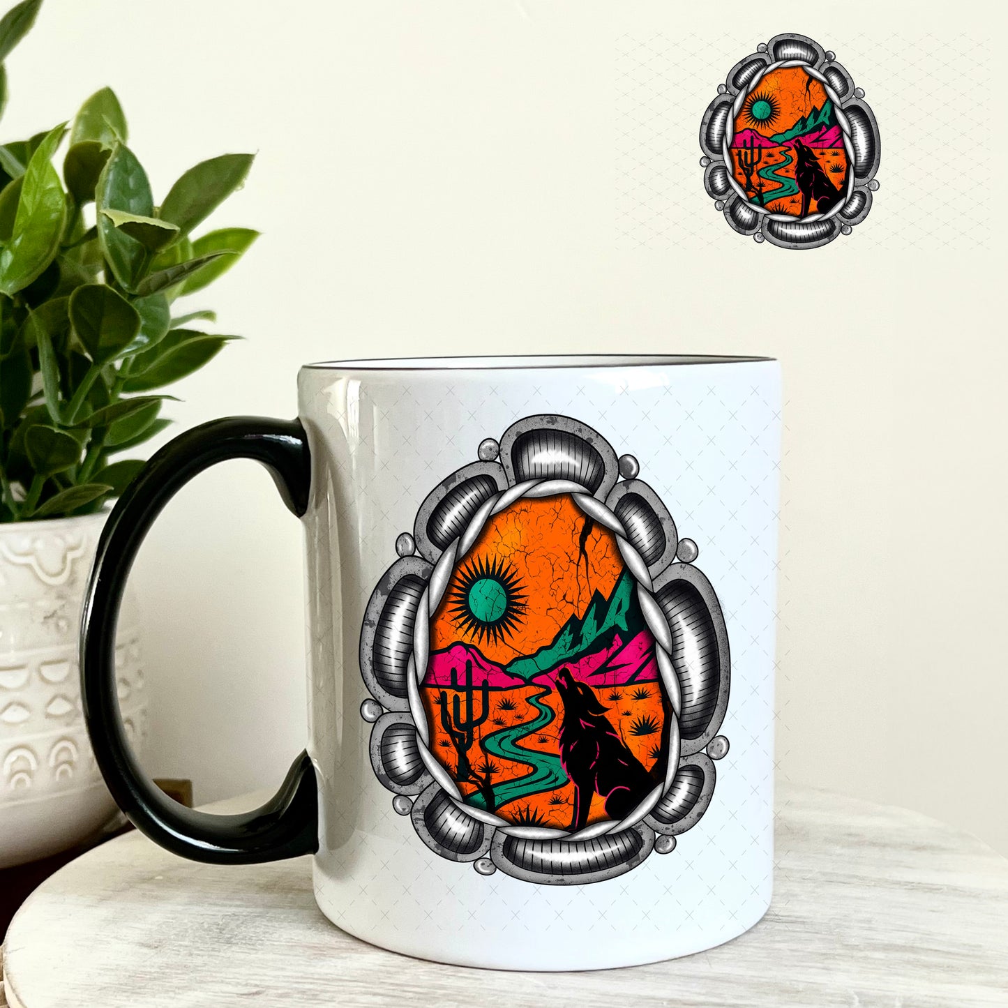 Desert Pendant UV DTF Decal 11oz Coffee Mug Weefers