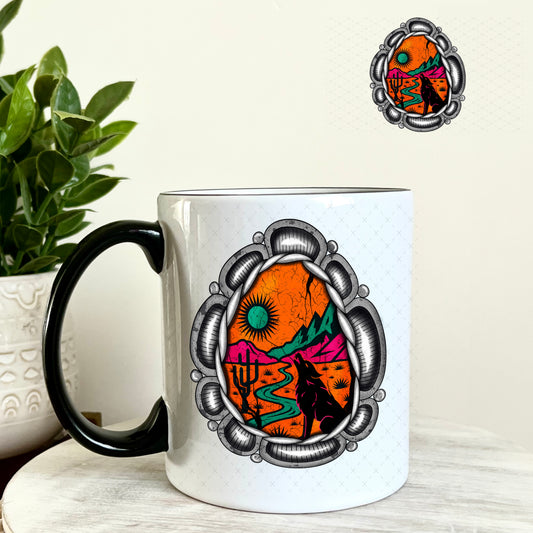 Desert Pendant UV DTF Decal 11oz Coffee Mug Weefers
