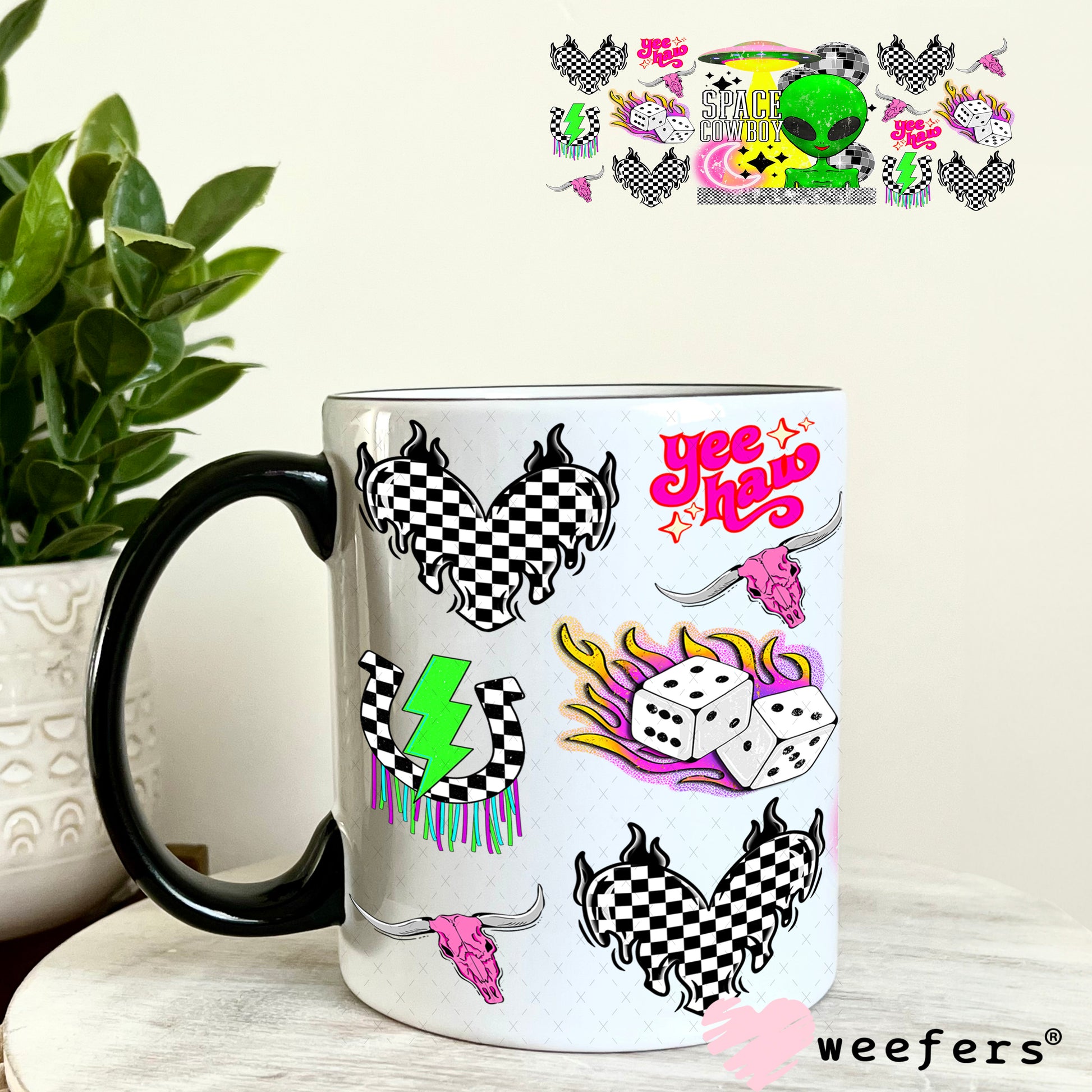 Space Cowboy UV DTF Cup Wrap - Weefers Exclusive 11oz Coffee Mug Weefers