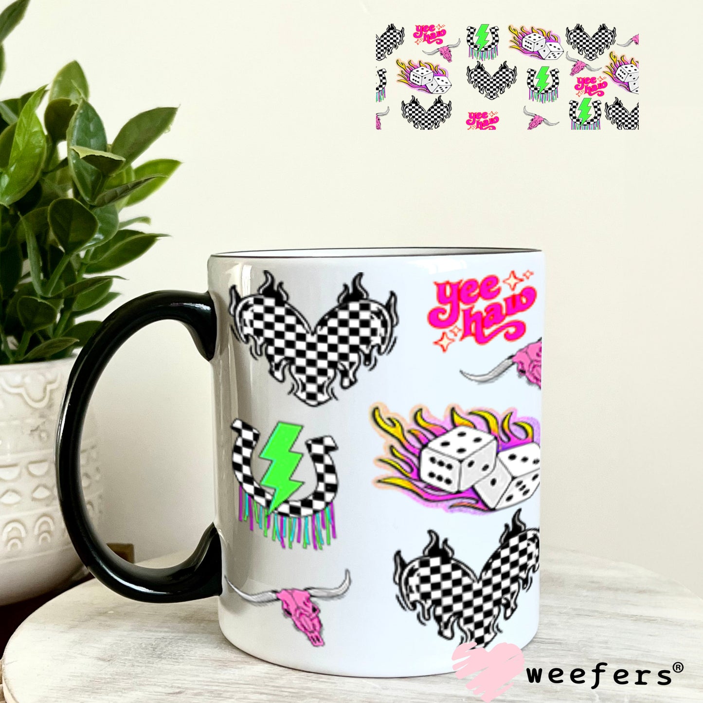 Space Cowboy Sidekick UV DTF Cup Wrap- Weefers Exclusive 11oz Coffee Mug Cup Wrap Weefers