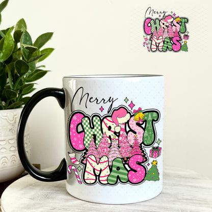 Merry Christmas UV DTF Decal 11oz Coffee Mug Weefers