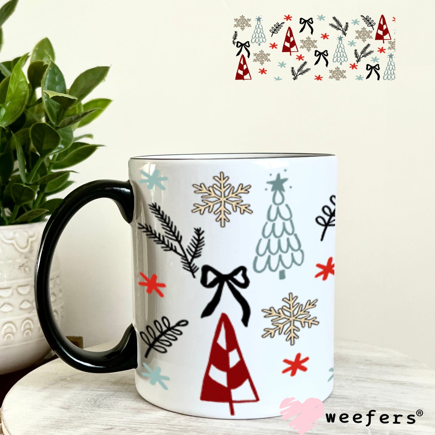 Deck the halls and Not Your Family Sidekick UV DTF Cup Wrap - Weefers Exclusive 11oz Coffee Mug Cup Wrap Weefers
