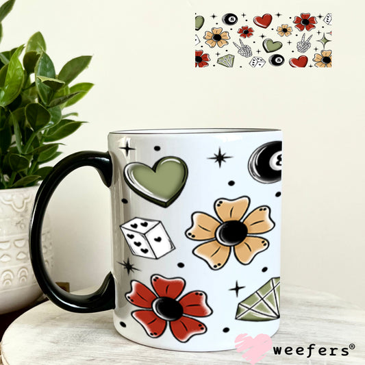 Sweet and Reckless Sidekick UV DTF Cup Wrap - Weefers Exclusive 11oz Coffee Mug Cup Wrap Weefers