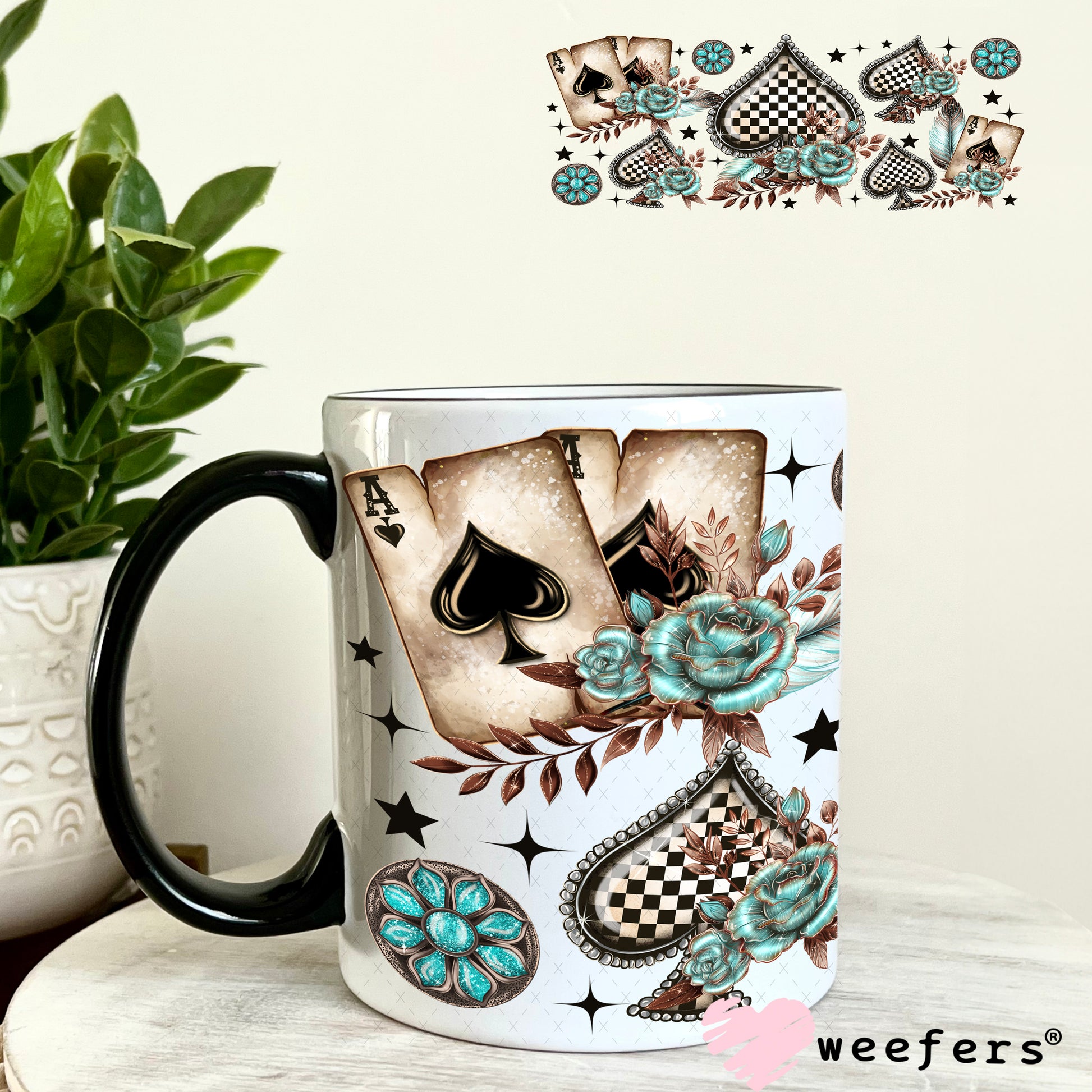 Spades and Aces UV DTF Cup Wrap 11oz Coffee Mug Weefers