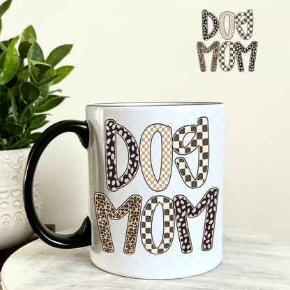 UV DTF Decal - Brown and Tan Dog Mama 11oz Coffee Mug Weefers