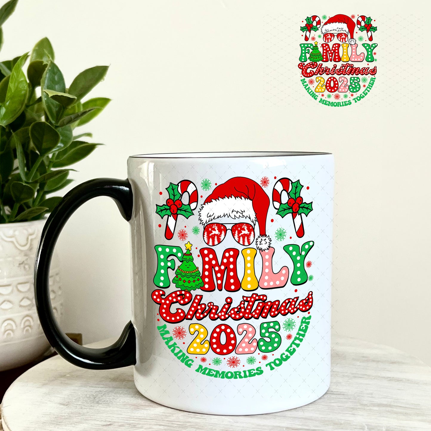 UV DTF Decal - Family Christmas 2025 11oz Coffee Mug Weefers