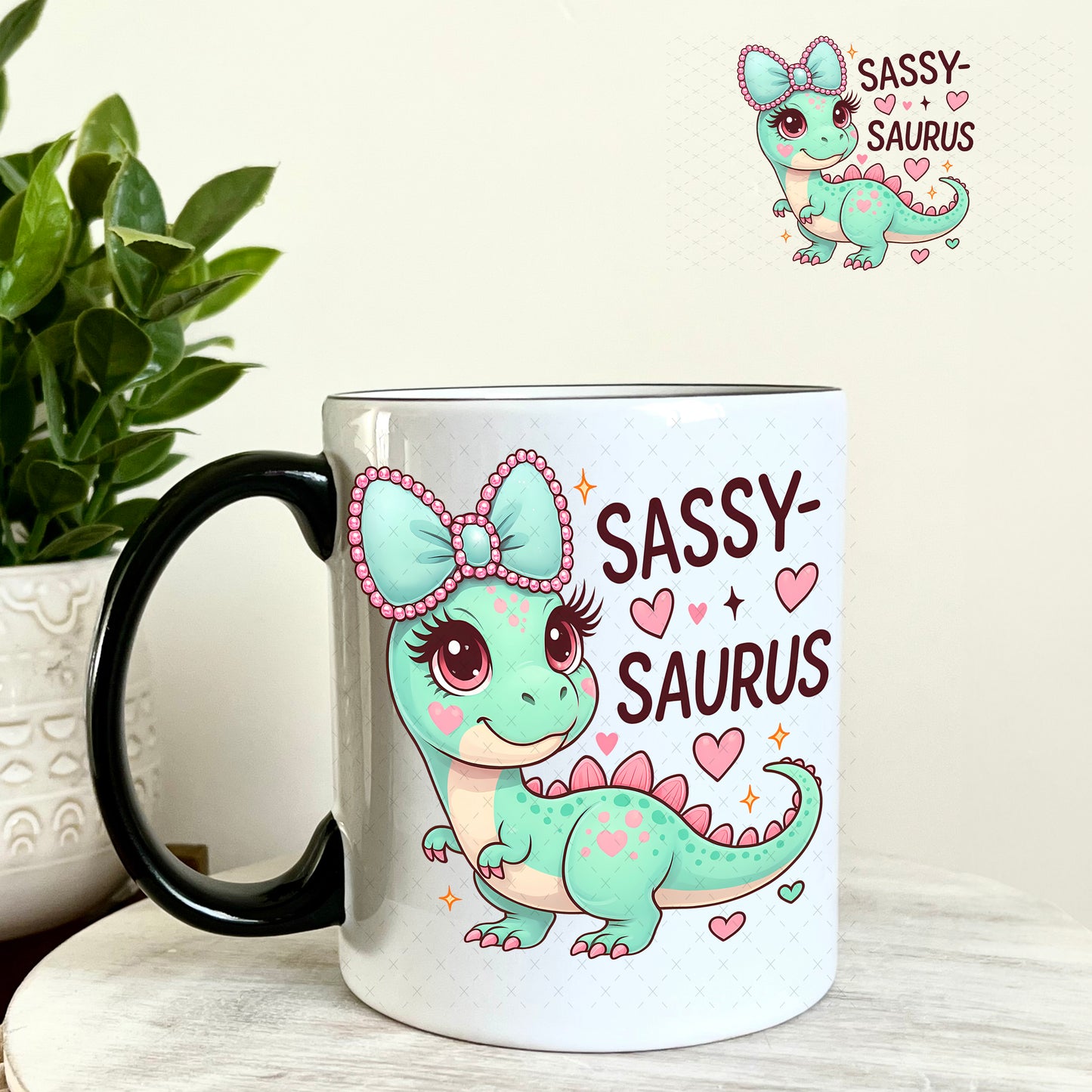 UV DTF Decal - Sassy Saurus 11oz Coffee Mug Weefers