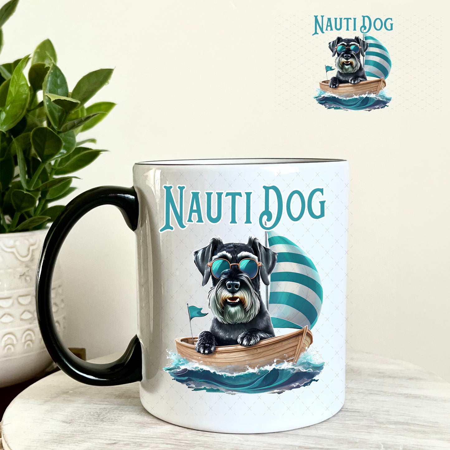 UV DTF Decal - Nauti Dog 11oz Coffee Mug Weefers