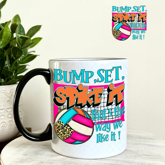 UV DTF Decal - Volleyball Bump Set Spike It 11oz Coffee Mug Weefers