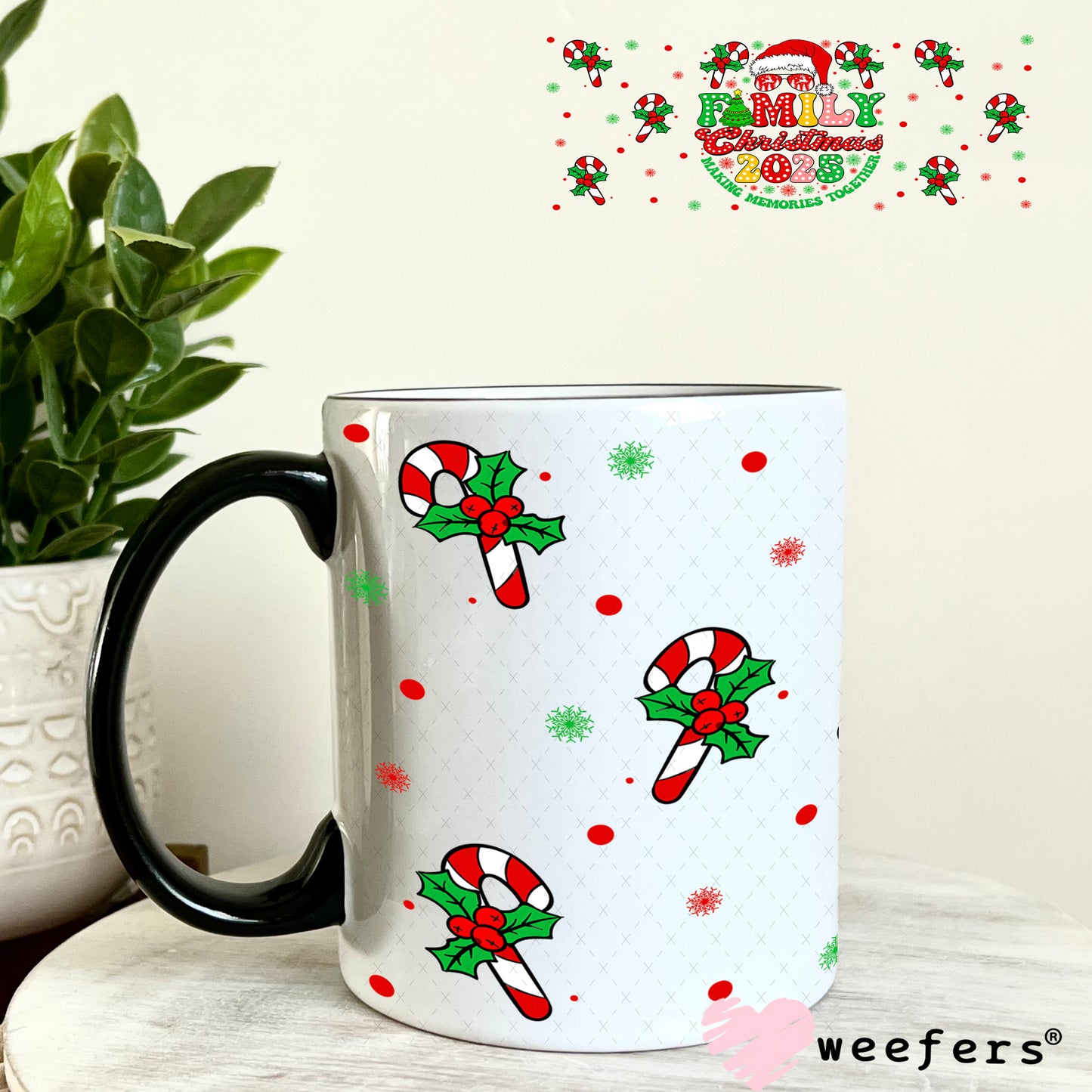UV DTF Cup Wrap – Family Christmas 2025 - Weefers Exclusive 11oz Coffee Mug Weefers