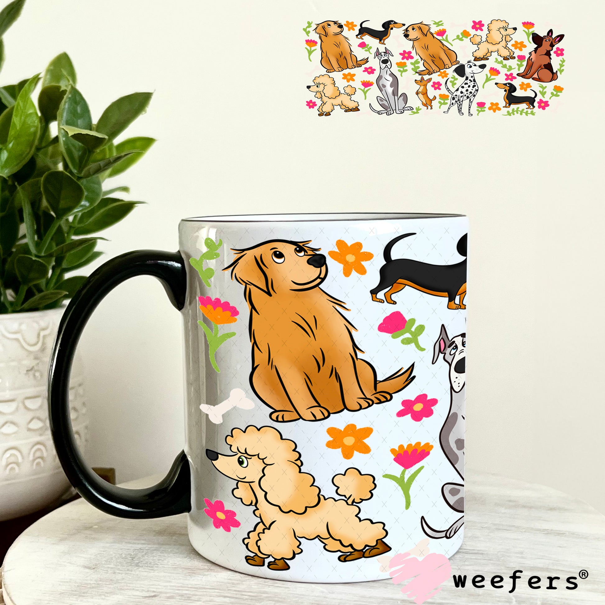 UV DTF Cup Wrap – Dog Friends 11oz Coffee Mug Weefers