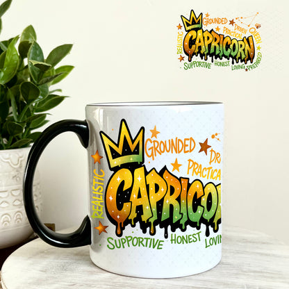 UV DTF Decal - Capricorn Zodiac Sign 11oz Coffee Mug Weefers