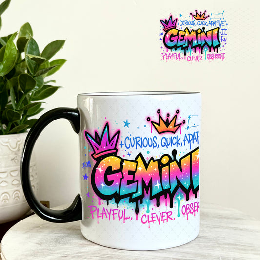 UV DTF Decal - Gemini Zodiac Sign 11oz Coffee Mug Weefers