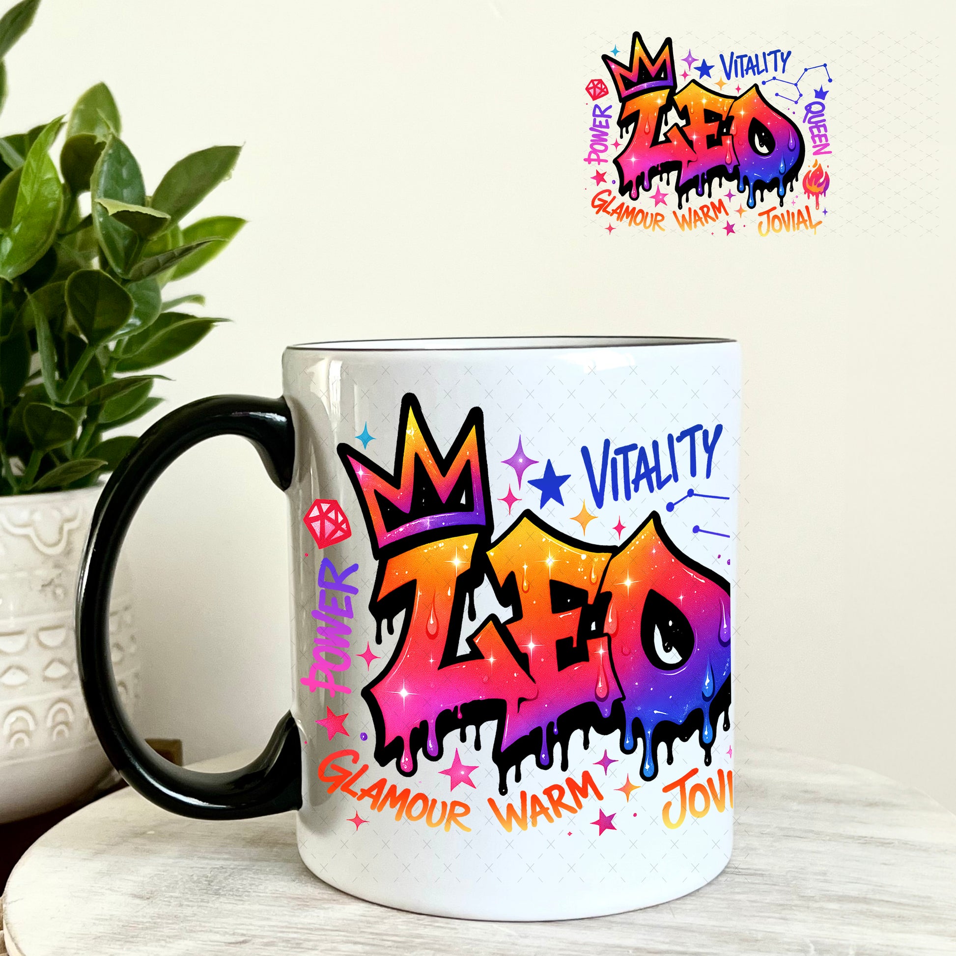 UV DTF Decal - Leo Zodiac Sign 11oz Coffee Mug Weefers