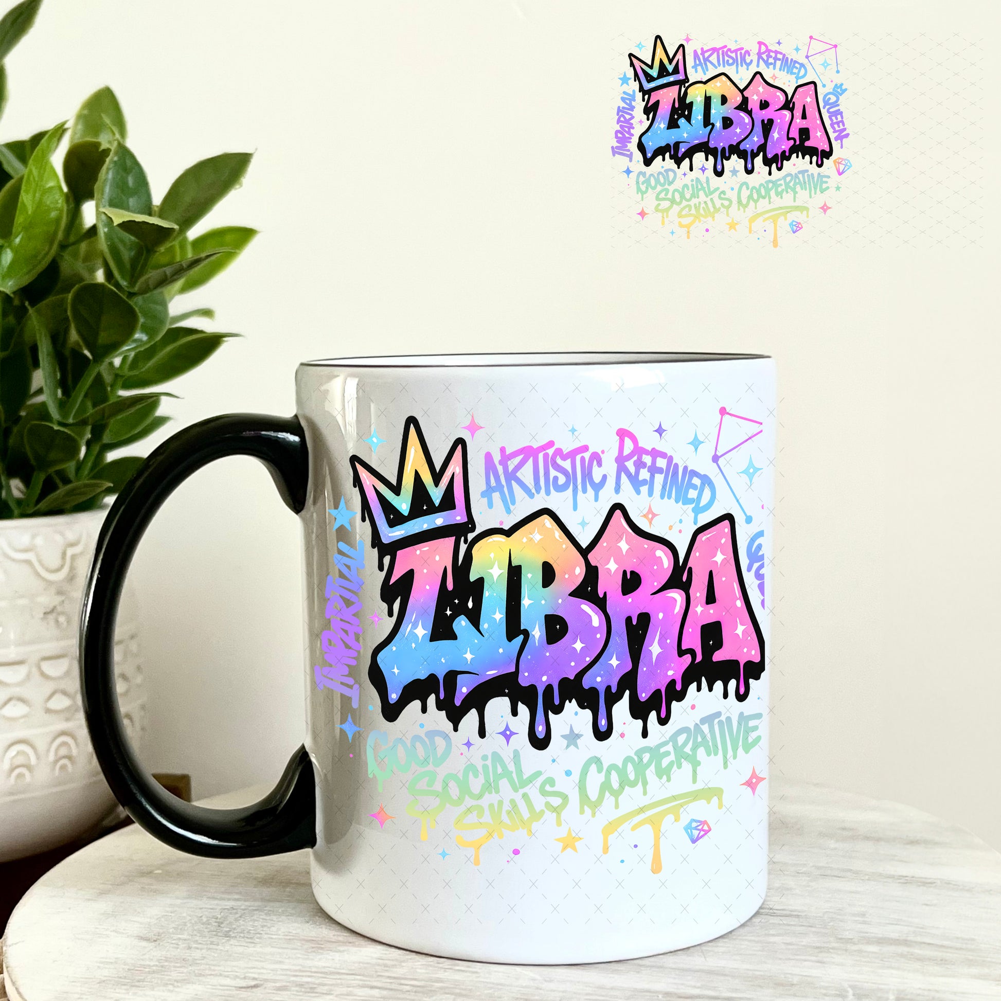 UV DTF Decal - Libra Zodiac Sign 11oz Coffee Mug Weefers