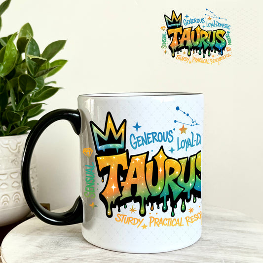UV DTF Decal - Taurus Zodiac Sign 11oz Coffee Mug Weefers