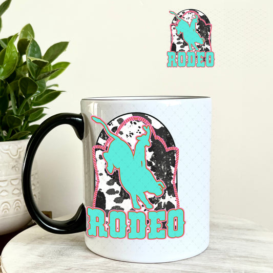 UV DTF Decal - Teal Rodeo 11oz Coffee Mug Weefers