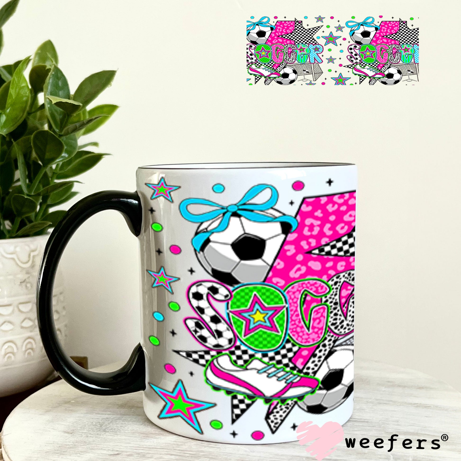 UV DTF Cup Wrap – Preppy Soccer - Weefers® Exclusive 11oz Coffee Mug Cup Wrap Weefers