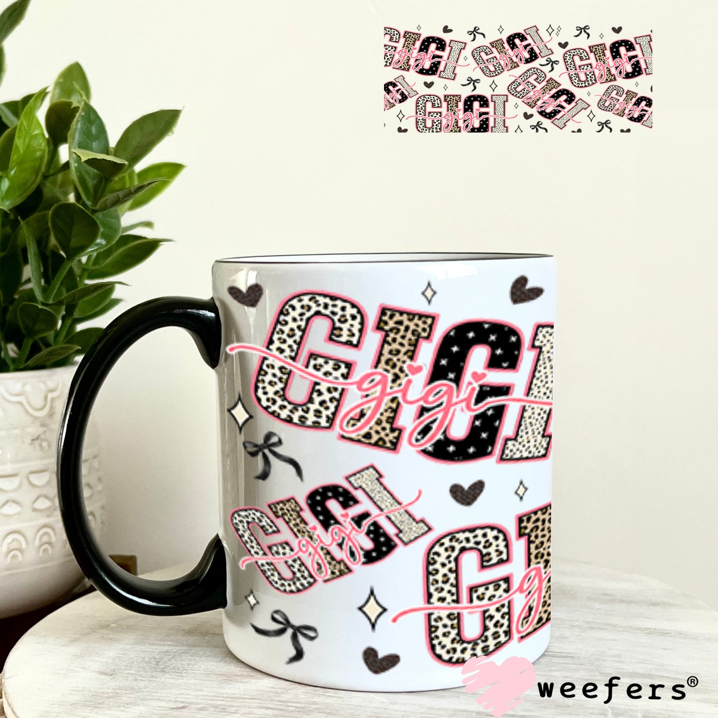 UV DTF Cup Wrap – Gigi Cheetah Print - Weefers Exclusive 11oz Coffee Mug Cup Wrap Weefers