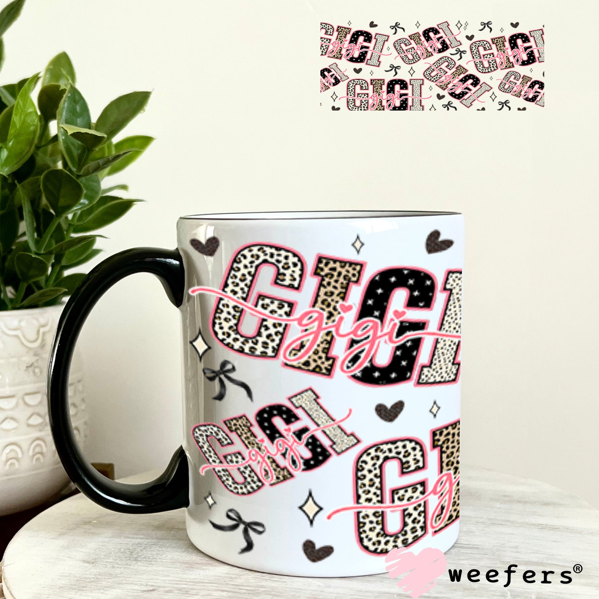 UV DTF Cup Wrap – Gigi Cheetah Print - Weefers Exclusive 11oz Coffee Mug Cup Wrap Weefers