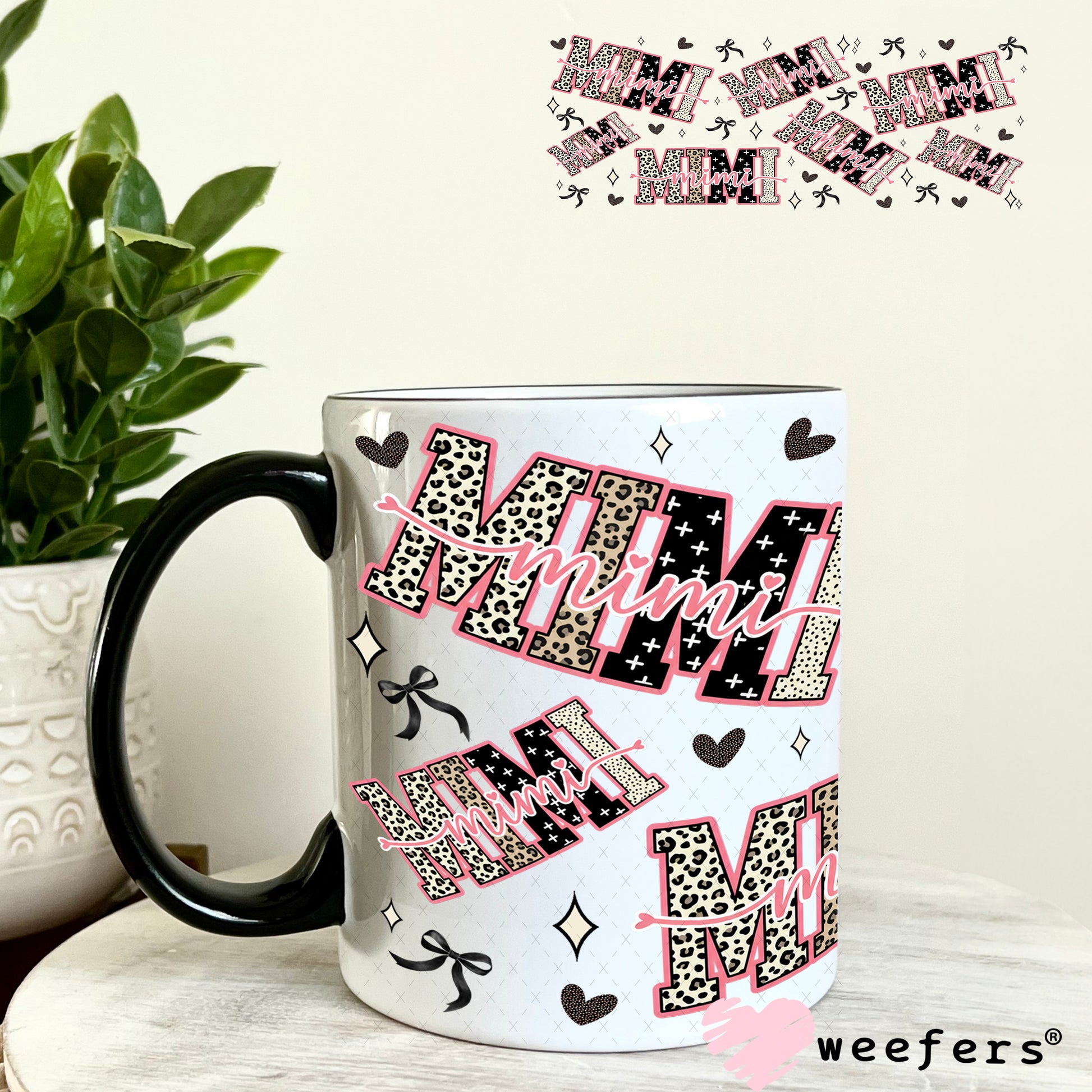 UV DTF Cup Wrap – Mimi Cheetah Print - Weefers Exclusive 11oz Coffee Mug Weefers