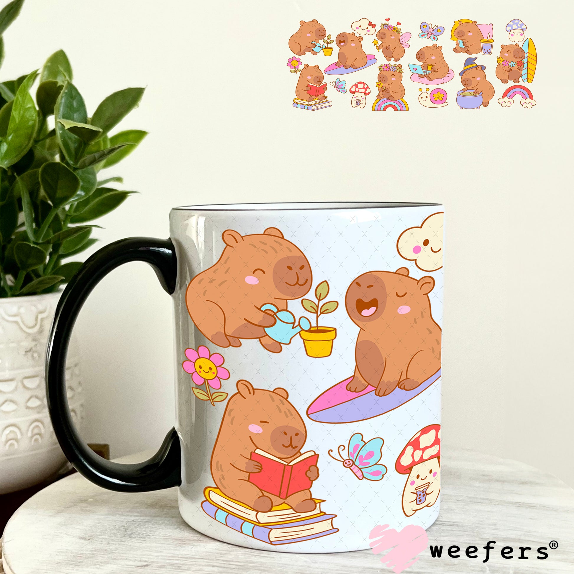 UV DTF Cup Wrap – Capybara 11oz Coffee Mug Weefers