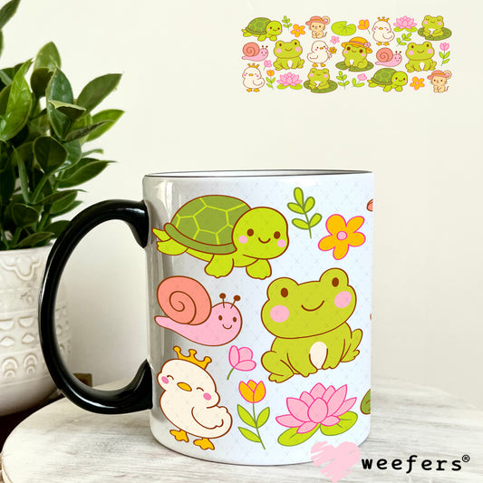 UV DTF Cup Wrap – Lilly pad friends Frogs Turtles Snails 11oz Coffee Mug Weefers