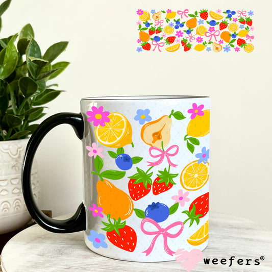 UV DTF Cup Wrap – Fruits and Bows 11oz Coffee Mug Weefers