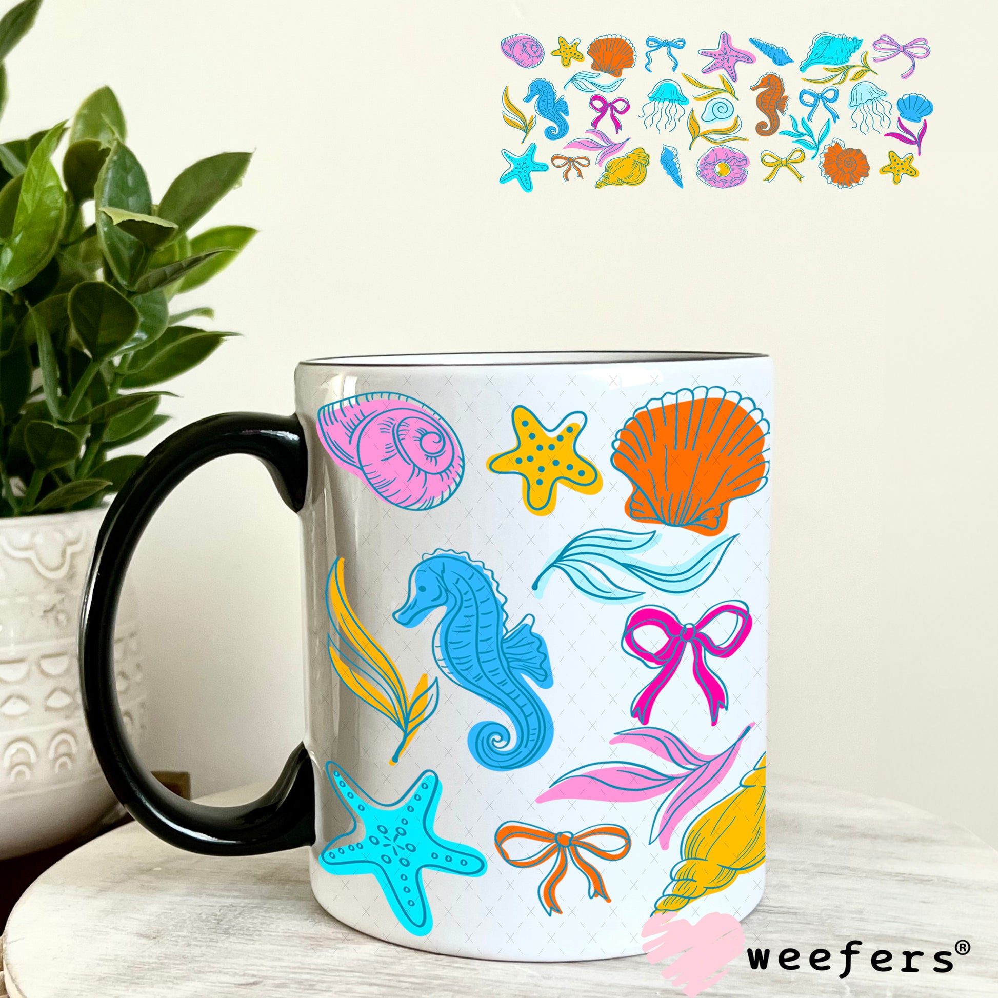 UV DTF Cup Wrap – Under the Sea Friends 11oz Coffee Mug Weefers