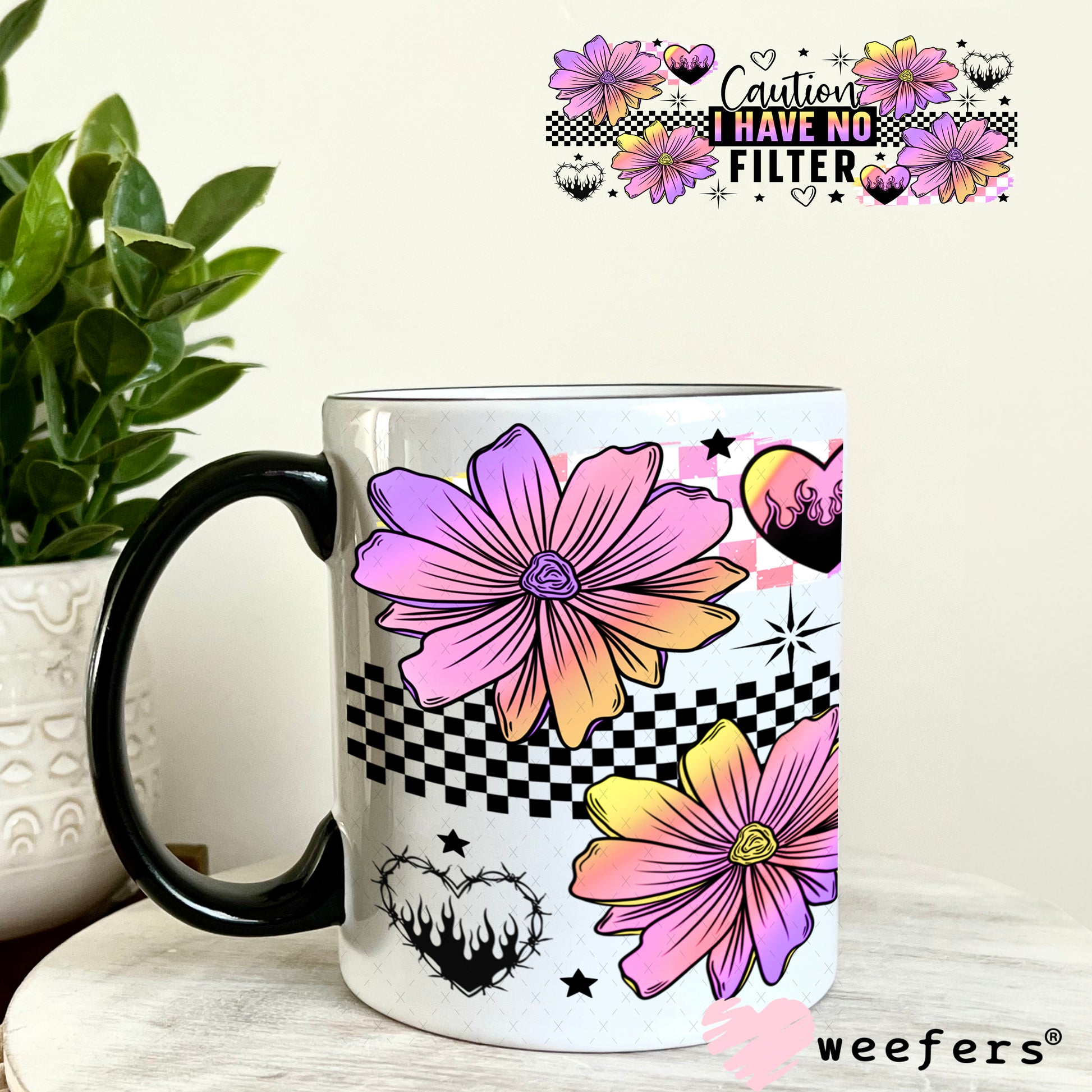 UV DTF Cup Wrap – Caution I have no Filter 11oz Coffee Mug Weefers