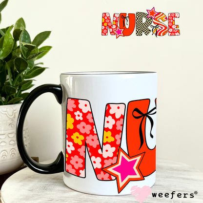 UV DTF Cup Wrap – Nurse Orange Red Checkered 11oz Coffee Mug Weefers