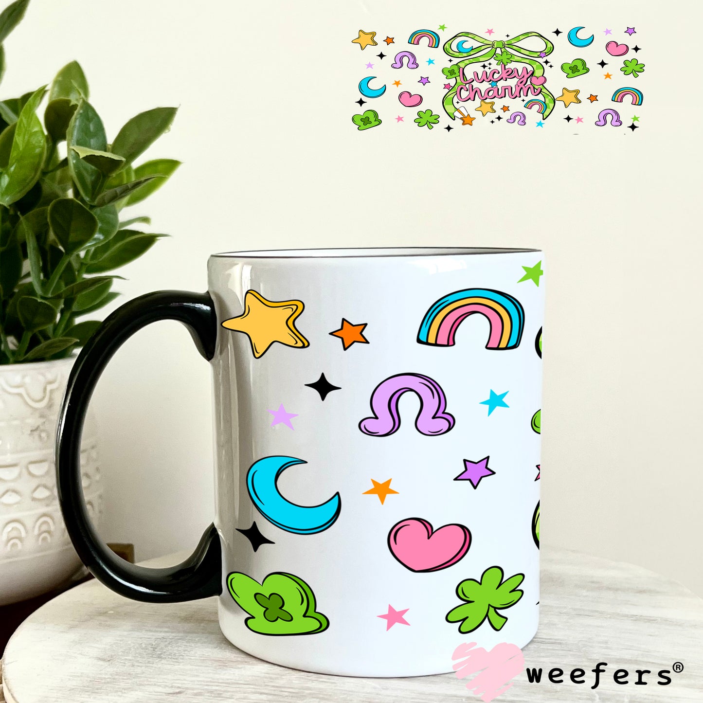UV DTF Cup Wrap – Lucky Charm St. Patricks 11oz Coffee Mug Weefers