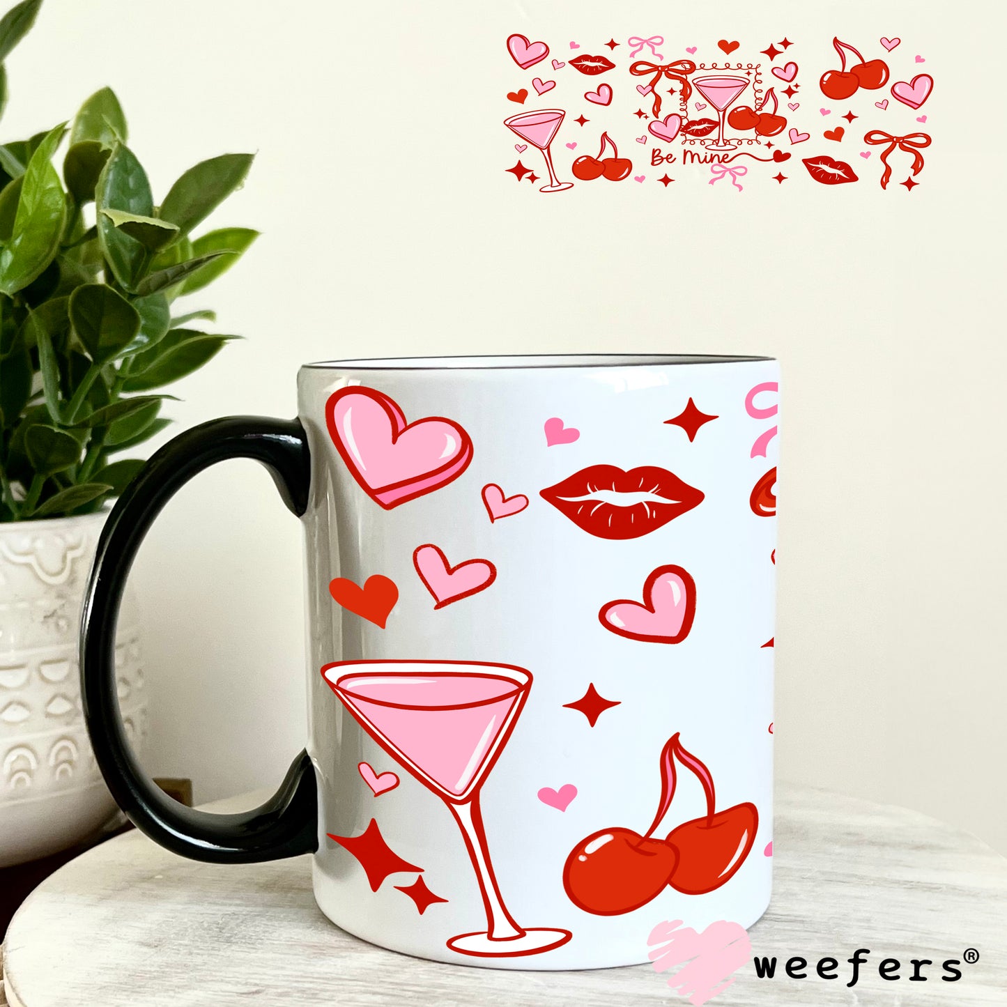 UV DTF Cup Wrap – Valentine Be Mine 11oz Coffee Mug Weefers