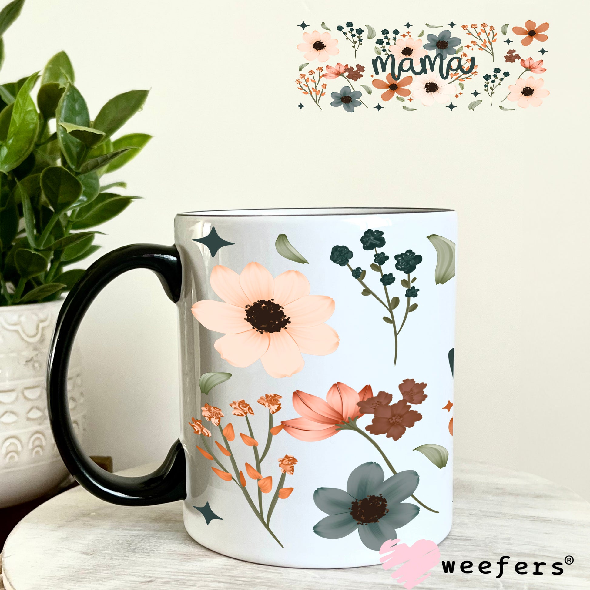UV DTF Cup Wrap – Mama Boho Flowers 11oz Coffee Mug Weefers