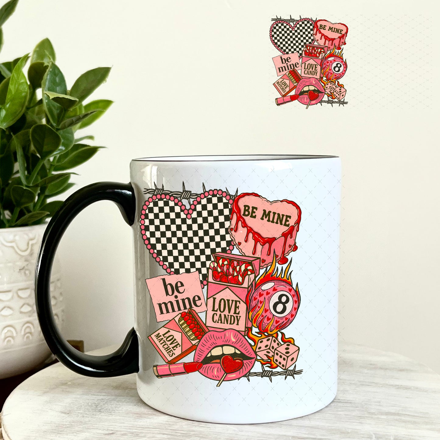 UV DTF Decal - Western Valentine Collage 11oz Coffee Mug Weefers