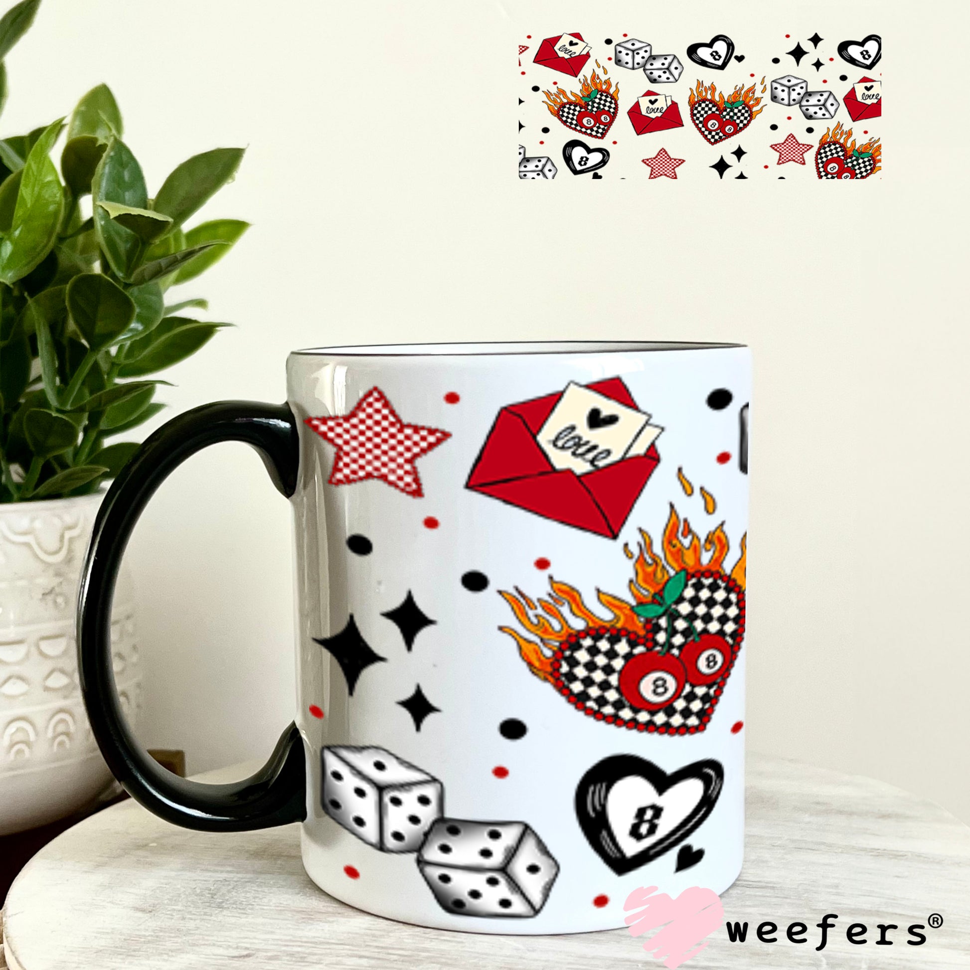 UV DTF Cup Wrap – Love is a Gamble Sidekick - Weefers Exclusive 11oz Coffee Mug Cup Wrap Weefers
