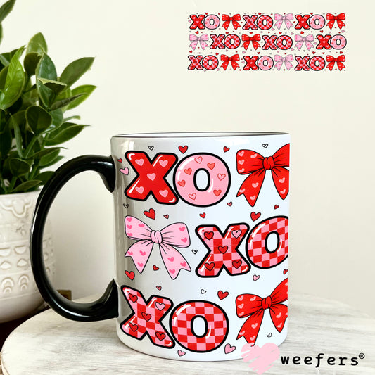 UV DTF Cup Wrap – Bow XO XO Valentine's Day 11oz Coffee Mug Weefers