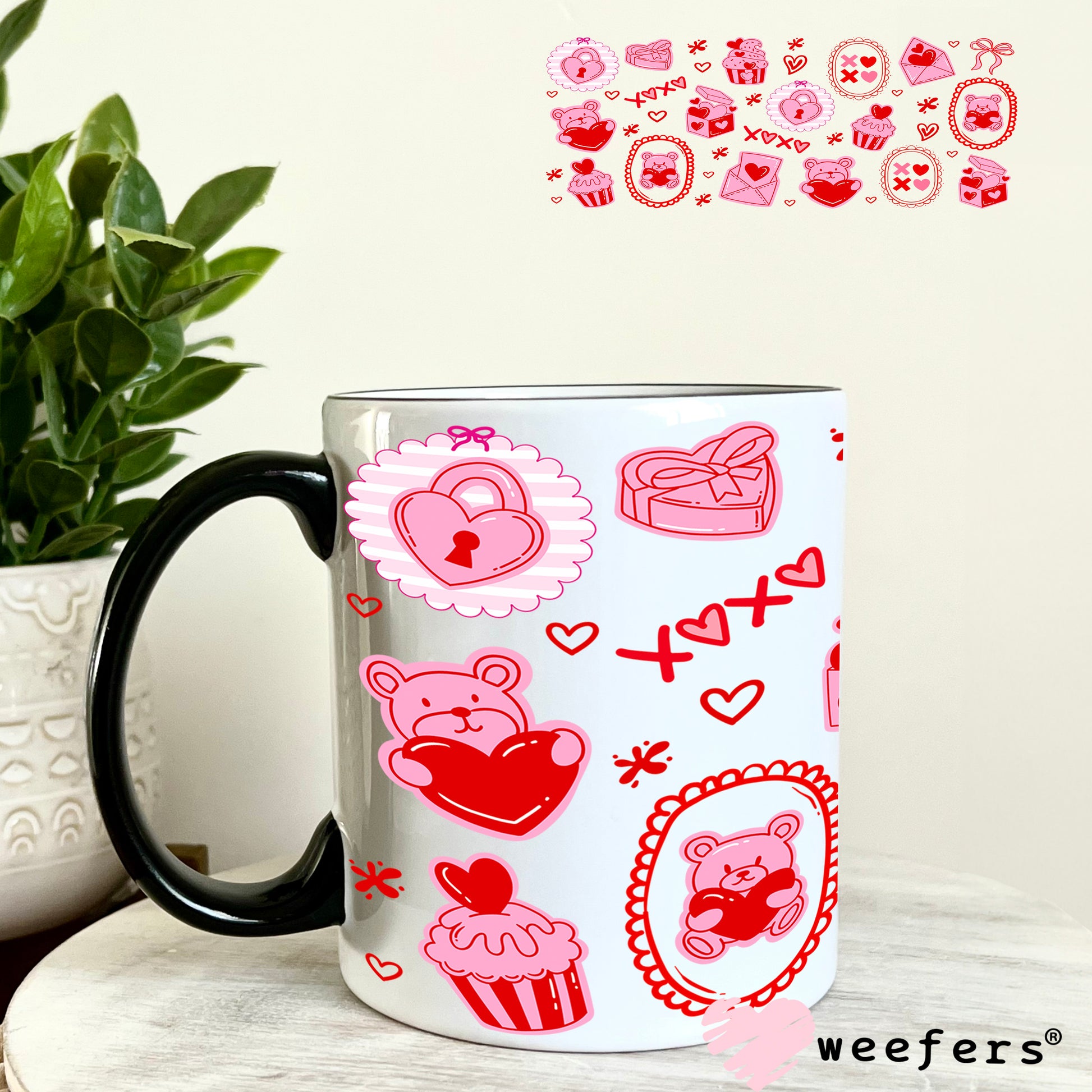 UV DTF Cup Wrap – Love Letters Valentine's Day 11oz Coffee Mug Weefers
