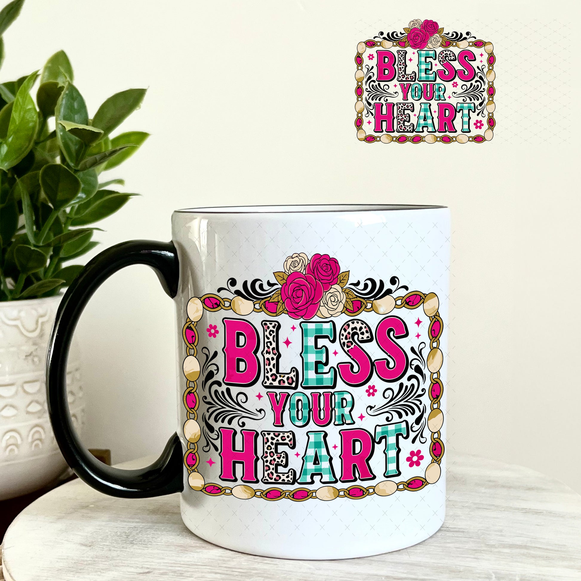 UV DTF Decal - Bless Your Heart 11oz Coffee Mug Weefers