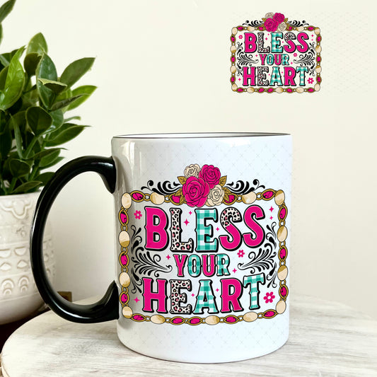 UV DTF Decal - Bless Your Heart 11oz Coffee Mug Weefers