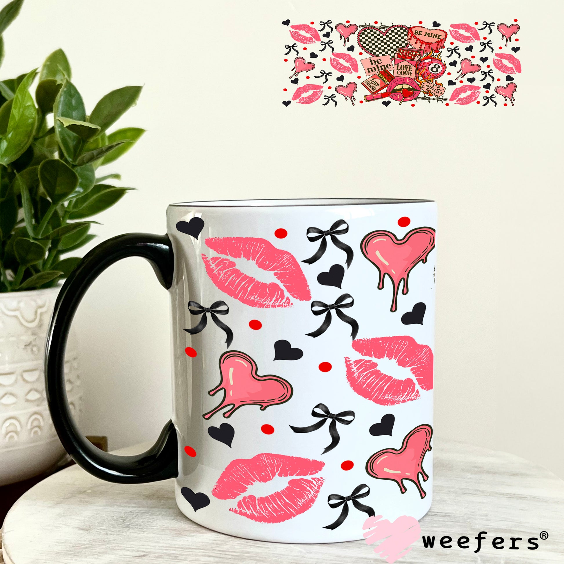 UV DTF Cup Wrap – Be Mine Love Candy - Weefers Exclusive 11oz Coffee Mug Weefers