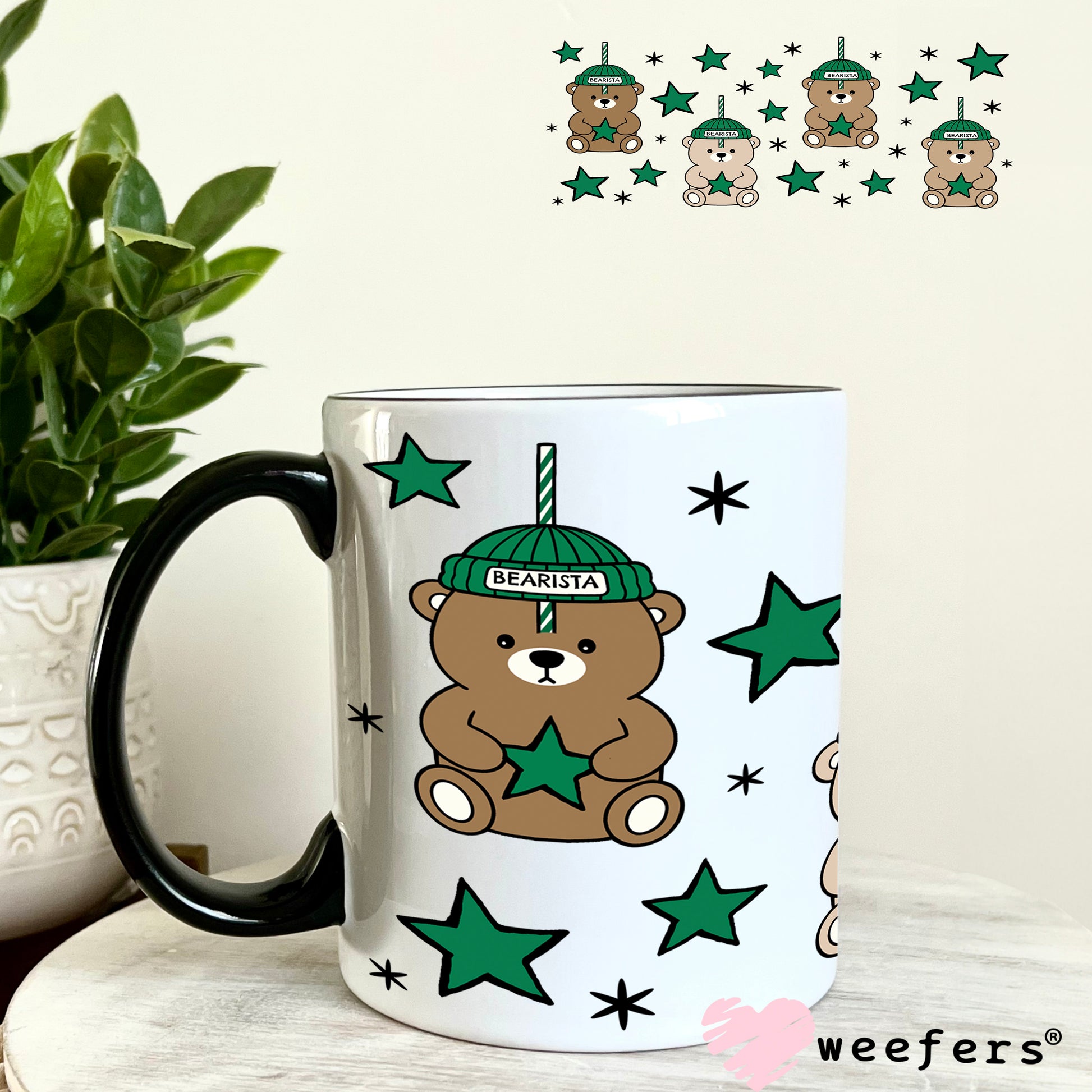 UV DTF Cup Wrap – Viral Bear with Stars 11oz Coffee Mug Weefers