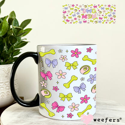 UV DTF Cup Wrap – Dog Mom Green and Fuchsia 11oz Coffee Mug Weefers