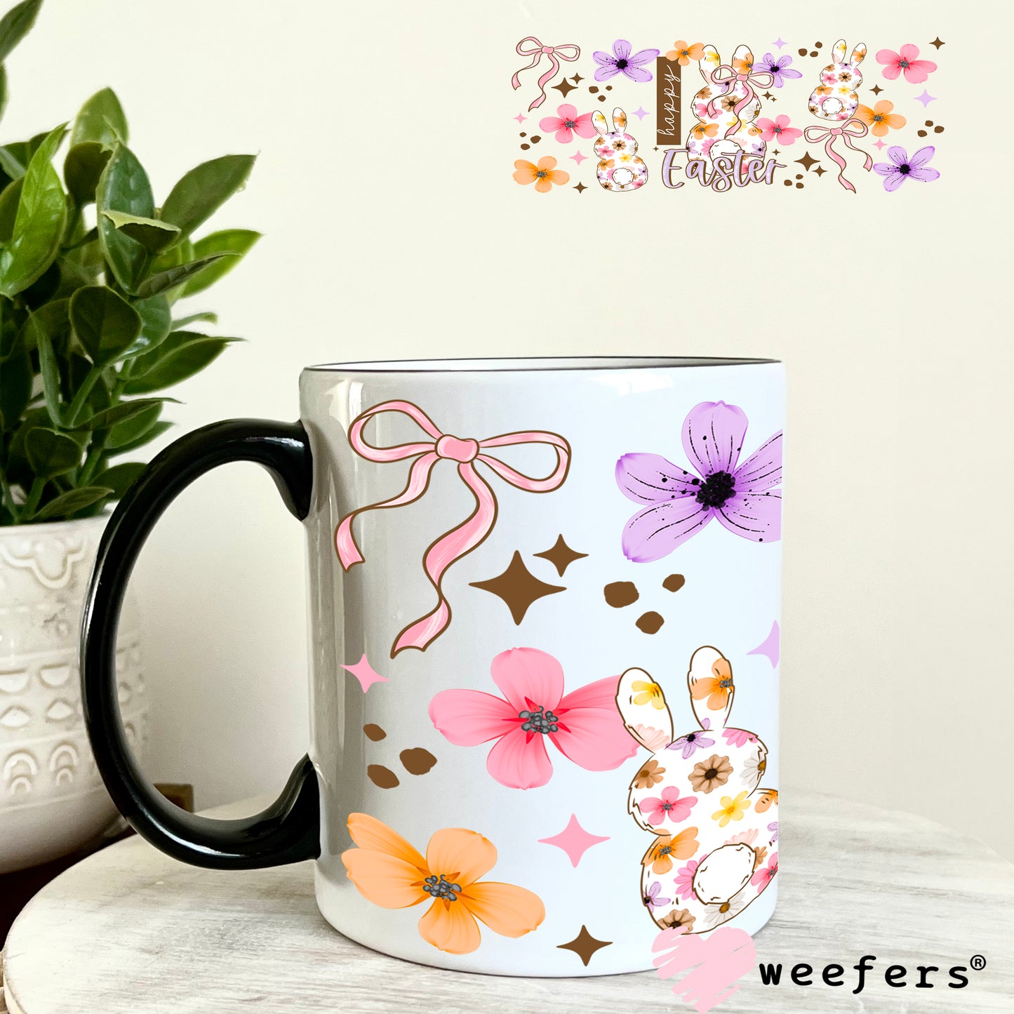 UV DTF Cup Wrap – Happy Easter 11oz Coffee Mug Weefers