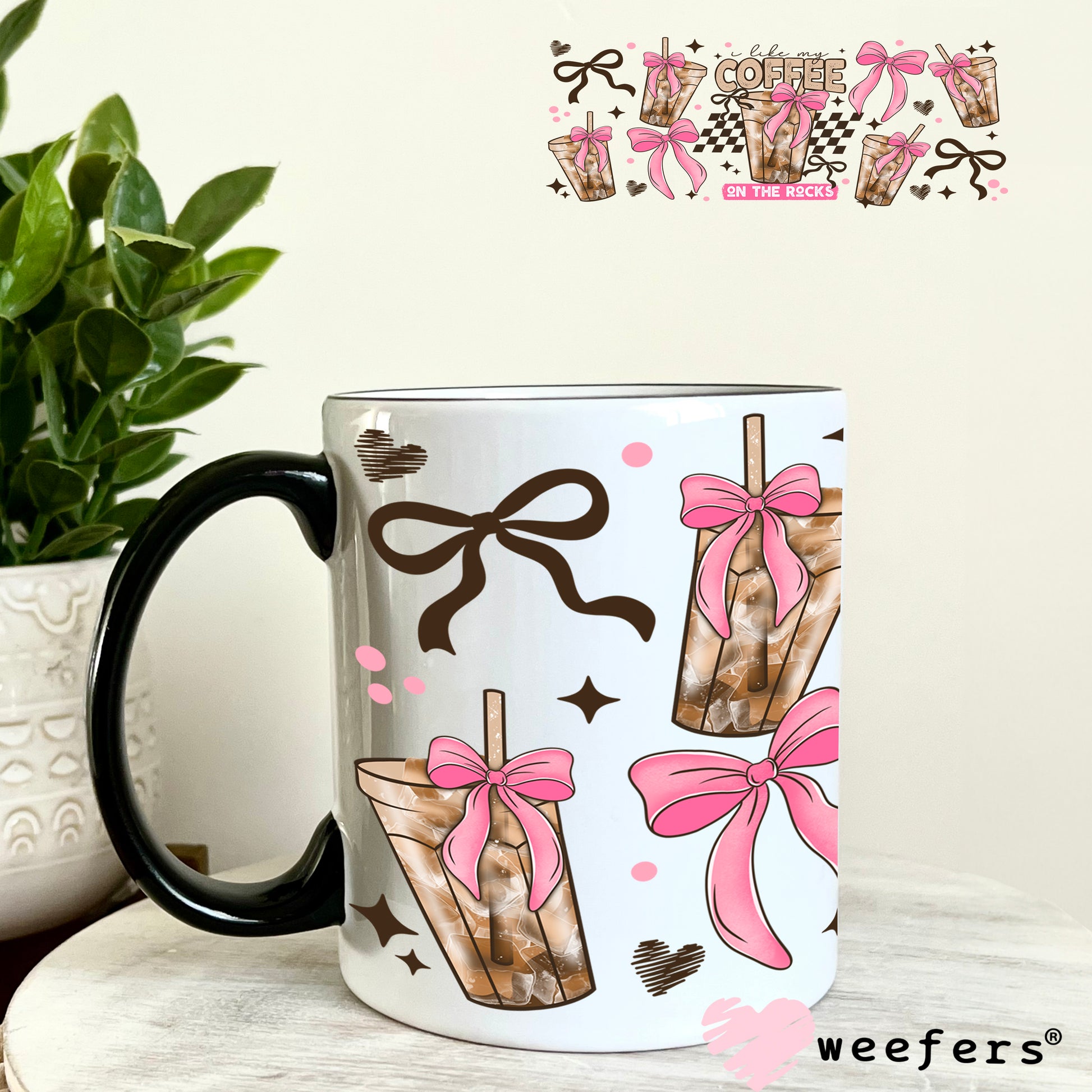 UV DTF Cup Wrap – I Like My Coffee on the Rocks 11oz Coffee Mug Weefers