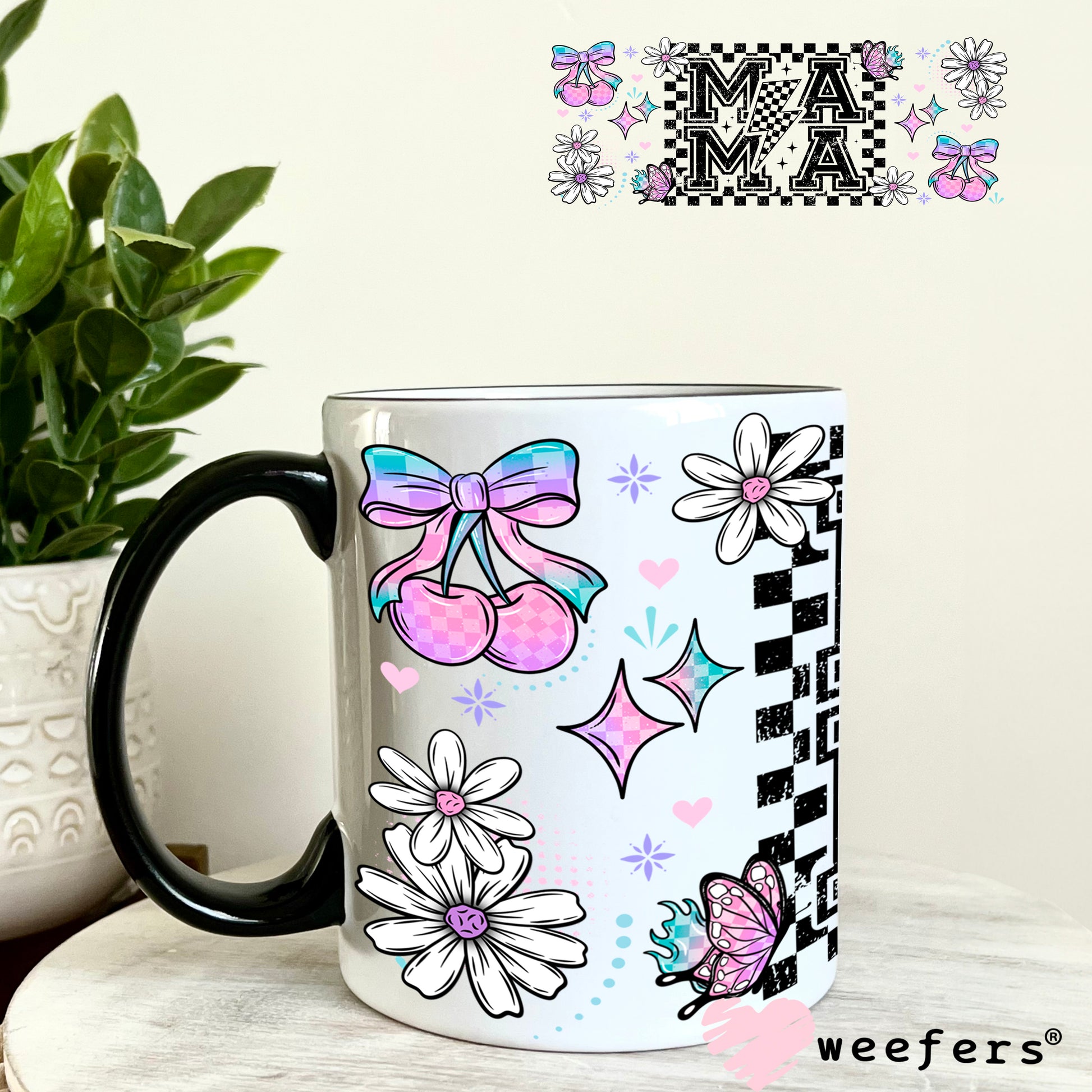 UV DTF Cup Wrap – Mama Lavender Cherries 11oz Coffee Mug Weefers