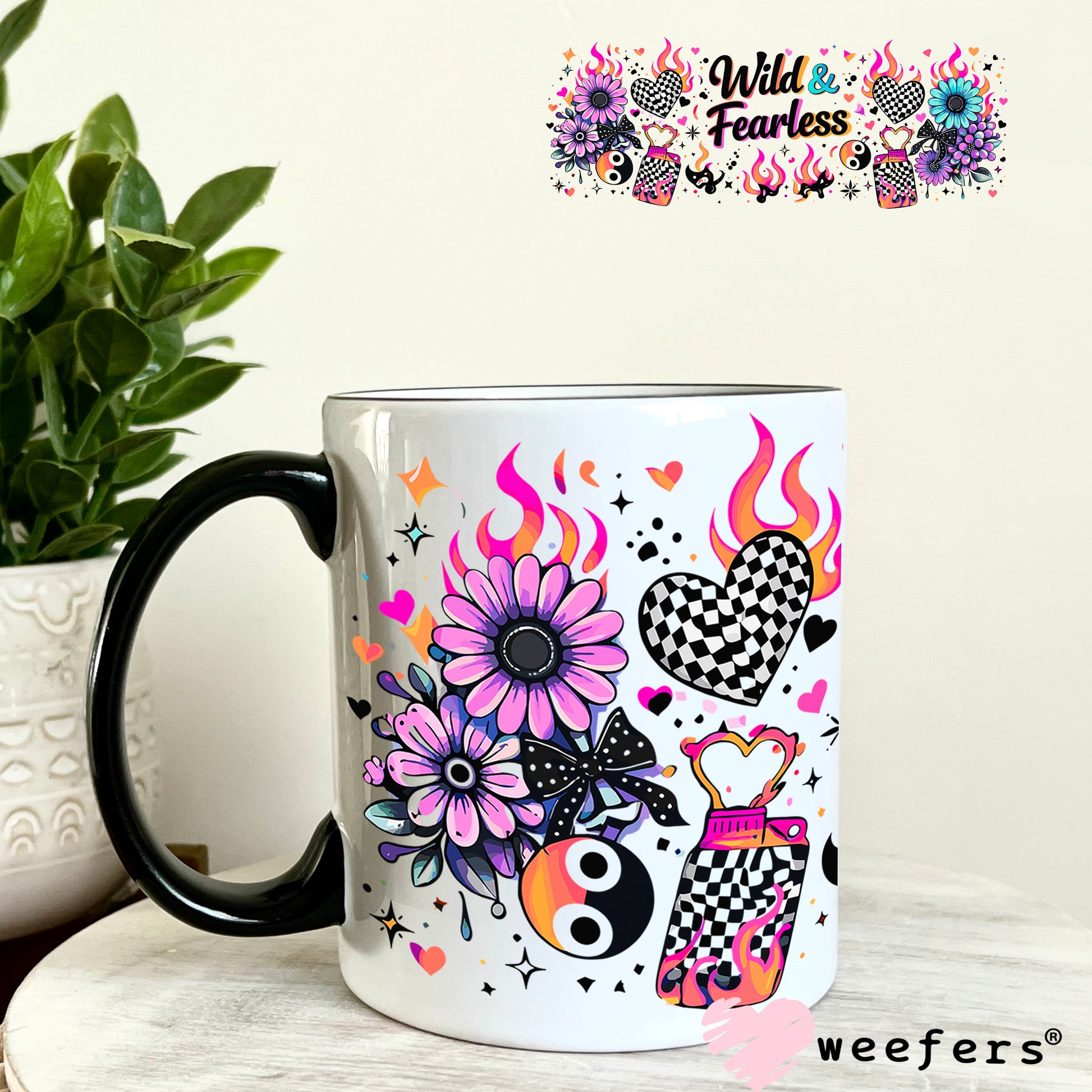 UV DTF Cup Wrap – Wild and Fearless 11oz Coffee Mug Weefers